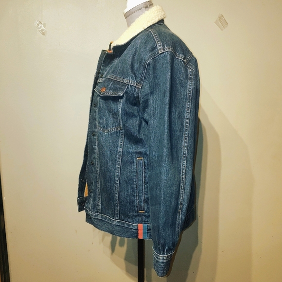 Madewell x KULE Sherpa Denim Jean Jacket Oversized Limited Edition Size Small - Picture 10 of 12